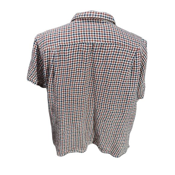 Gitman Bros Vintage Men’s XXL USA Shirt Red Blue White Textured Cotton Check - Picture 4 of 6